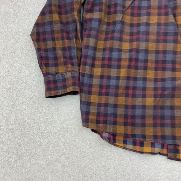Rowm Button Shirt Mens 2XB Big & Tall Plaid Velvet Long Sleeve Plaid - Picture 15 of 16